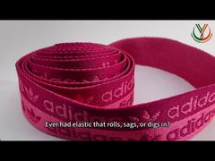 Van dichterbij bekeken: ODM SGS Supreme polyester lintrol antislip elastische band rood en wit