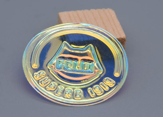 De transparante het Flarddouane van de Regenboogkleding maakte 3D de Filmmateriaal in reliëf van Embleempvc