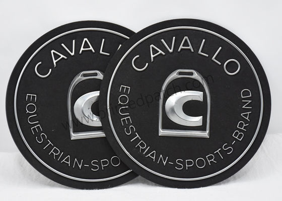 2mm het Zilveren TPU In reliëf gemaakte Etiket van het Flardenoeko Zwarte 3D Suède