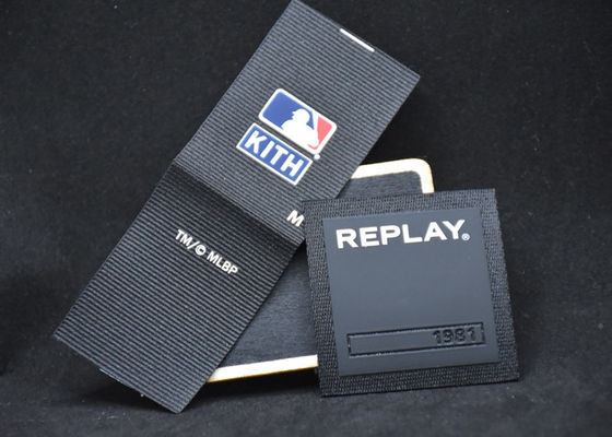 SGS Silicone Rubberlogo sticker on 3cm Kringlooppolyesterband